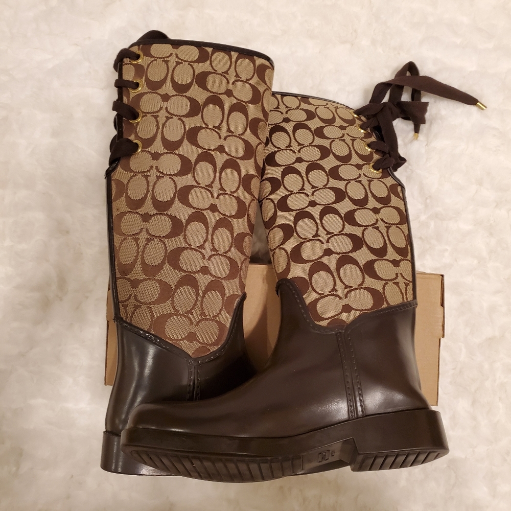 Coach Signature Snow Rain Boots